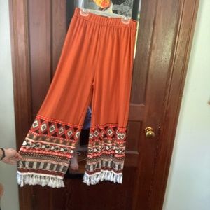 orange boho pants